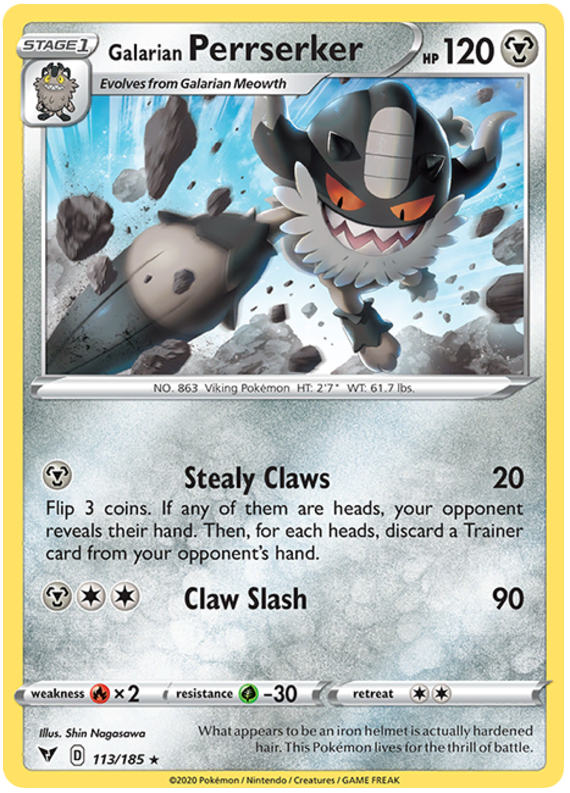 Sword and Shield Vivid Voltage 113 Galarian Perrserker