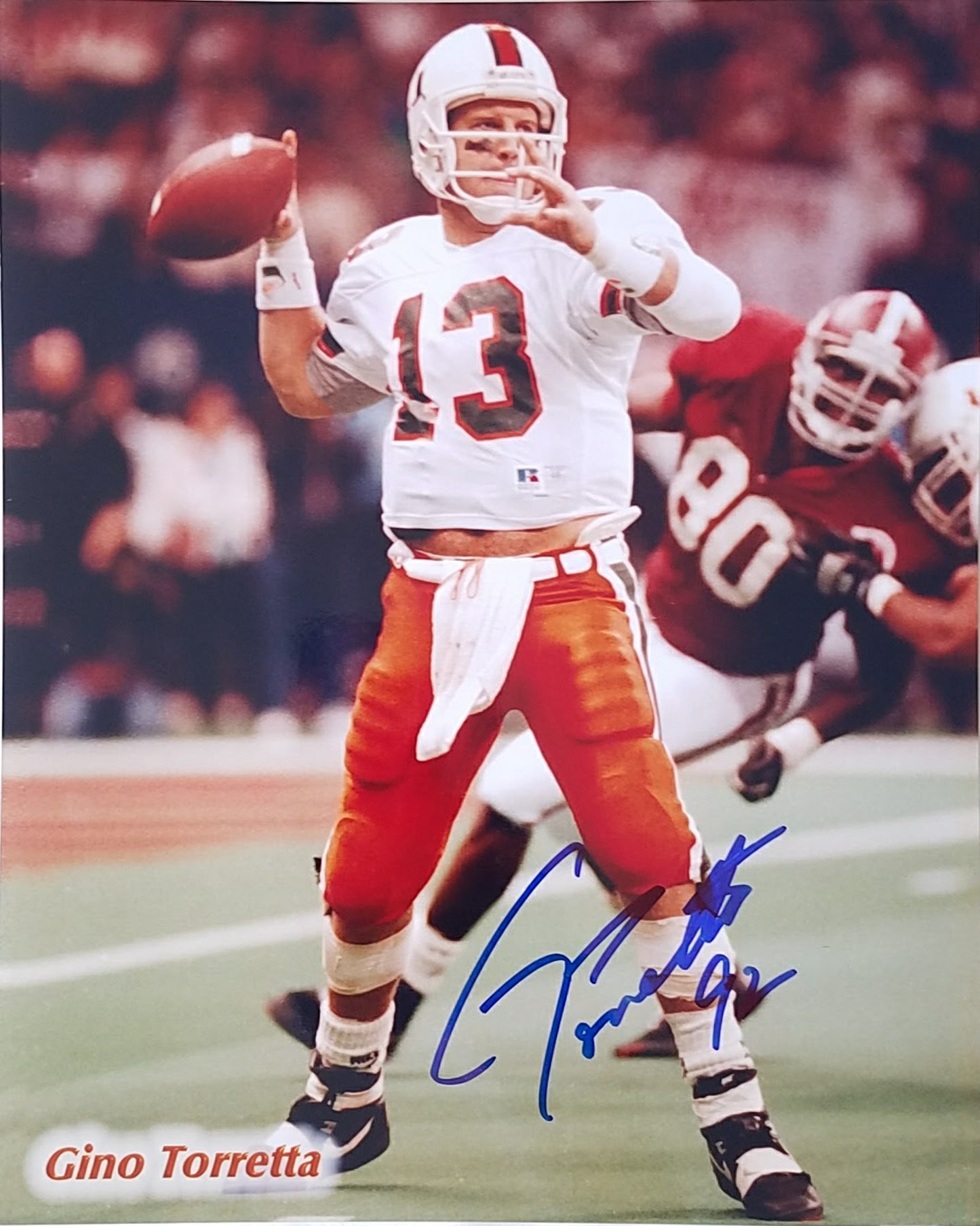 Gino Torretta Signed Autographed 8x10