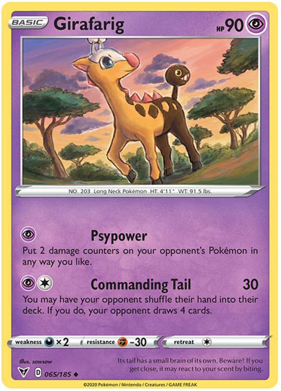 Sword and Shield Vivid Voltage 065 Girafarig