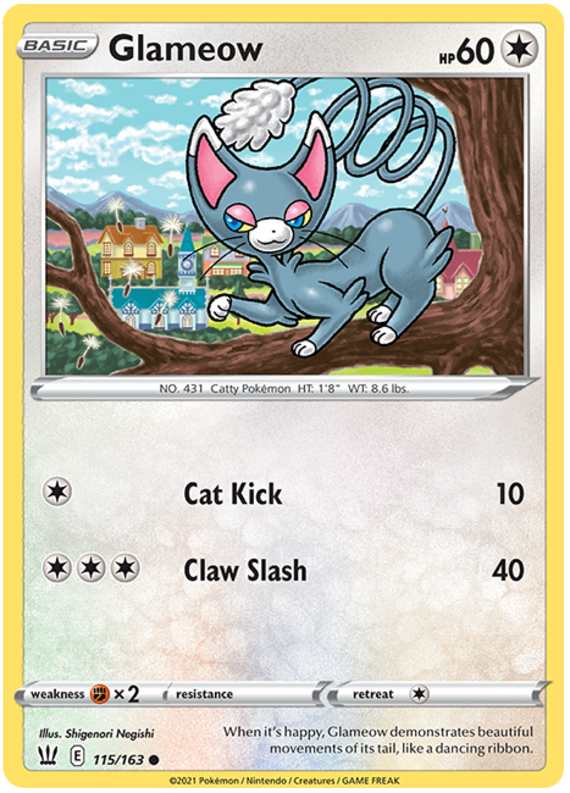 Sword and Shield Battle Styles 115 Glameow