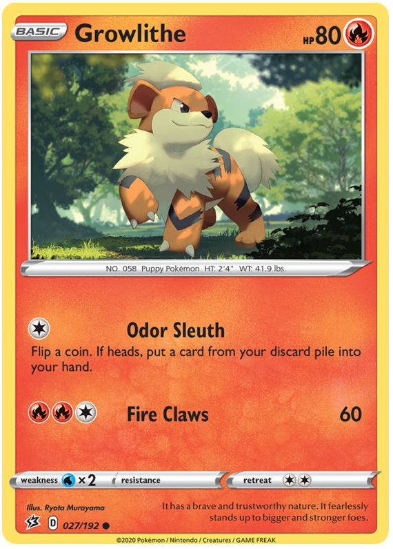 Sword and Shield Rebel Clash 027 Growlithe