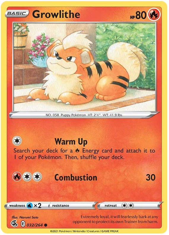 Sword and Shield Fusion Strike 032 Growlithe