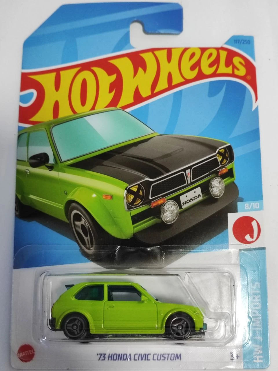 Hot Wheels '73 Honda Civic Custom HW J-Imports 8/10 117/250 - walk-of-famesports