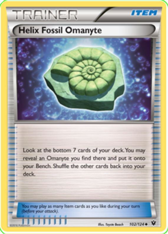 XY Fates Collide 102 Helix Fossil Omanyte