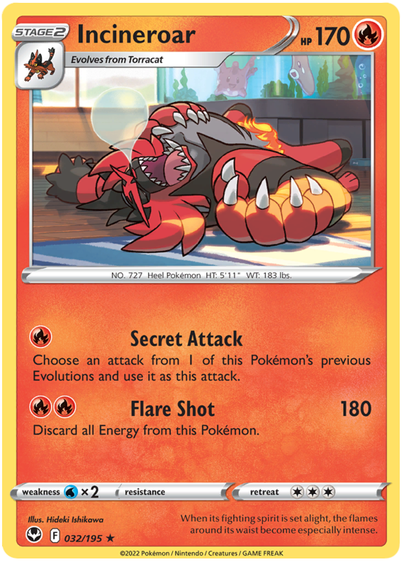 Sword and Shield Silver Tempest 032 Incineroar