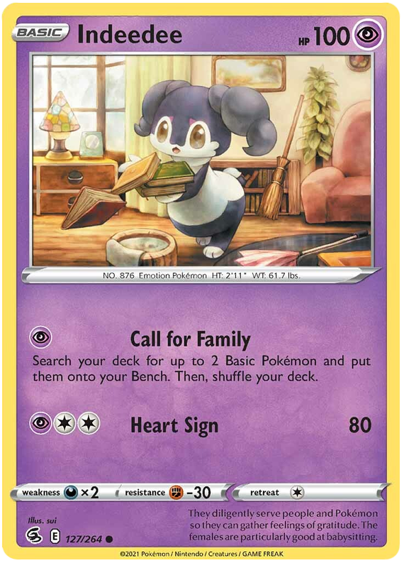 Sword and Shield Fusion Strike 127 Indeedee