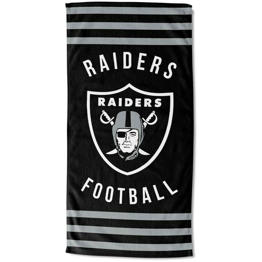Las Vegas Raiders Stripes Beach Towel 30"x60"