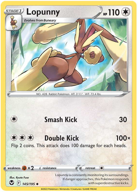 Sword and Shield Silver Tempest 145 Lopunny