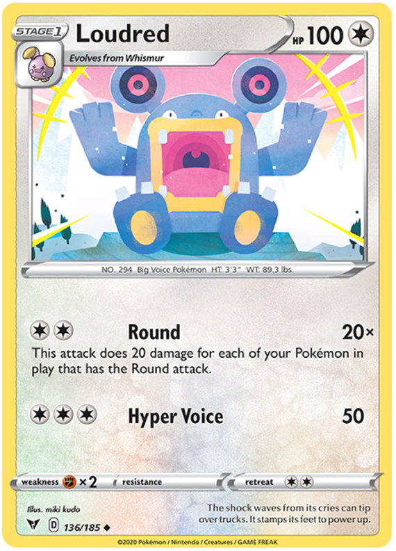 Sword and Shield Vivid Voltage 136 Loudred