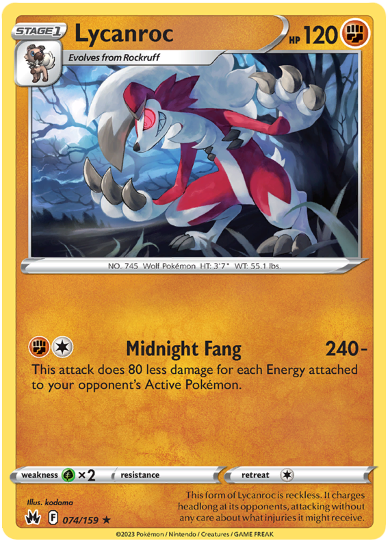 Sword and Shield Crown Zenith #74 Lycanroc
