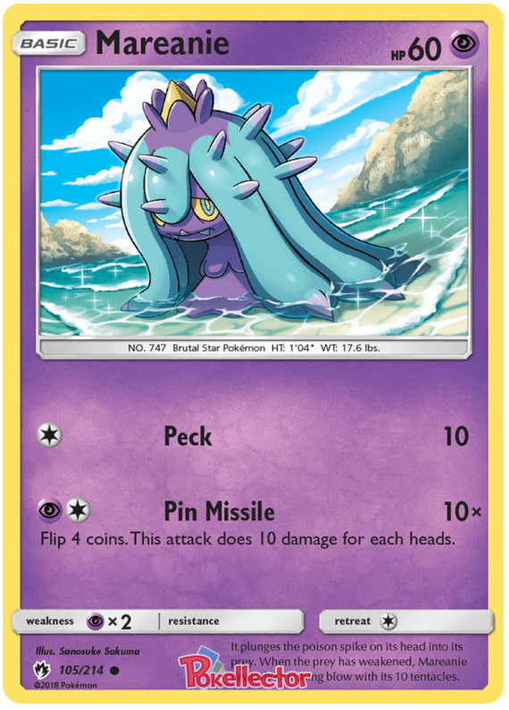 Sun and Moon Lost Thunder 105 Mareanie