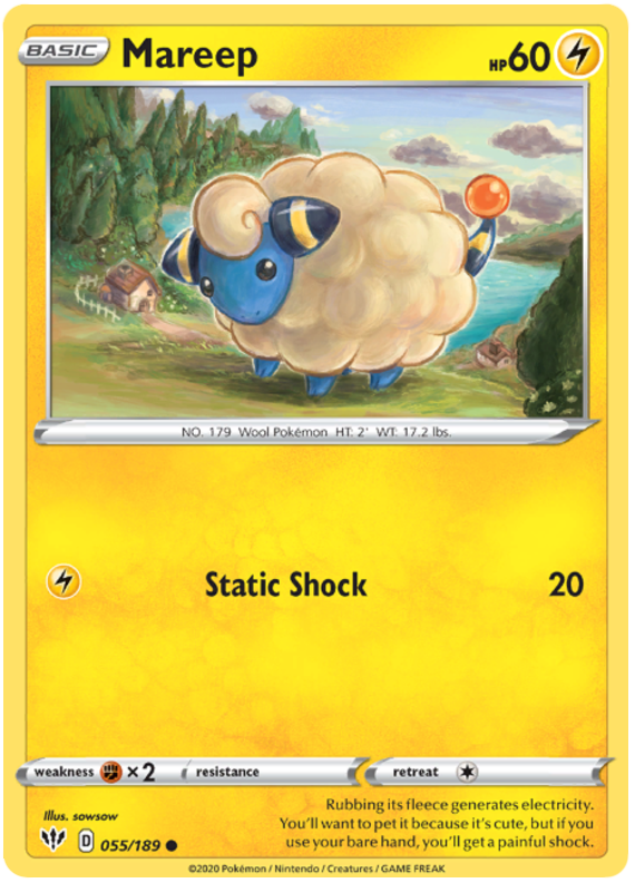 Sword and Shield Darkness Ablaze 055 Mareep