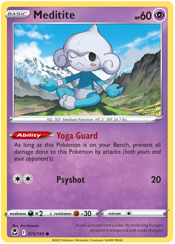 Sword and Shield Silver Tempest 072 Meditite