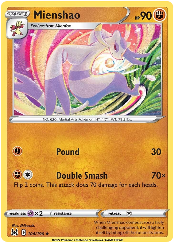 Sword and Shield Lost Origin 104 Mienshao