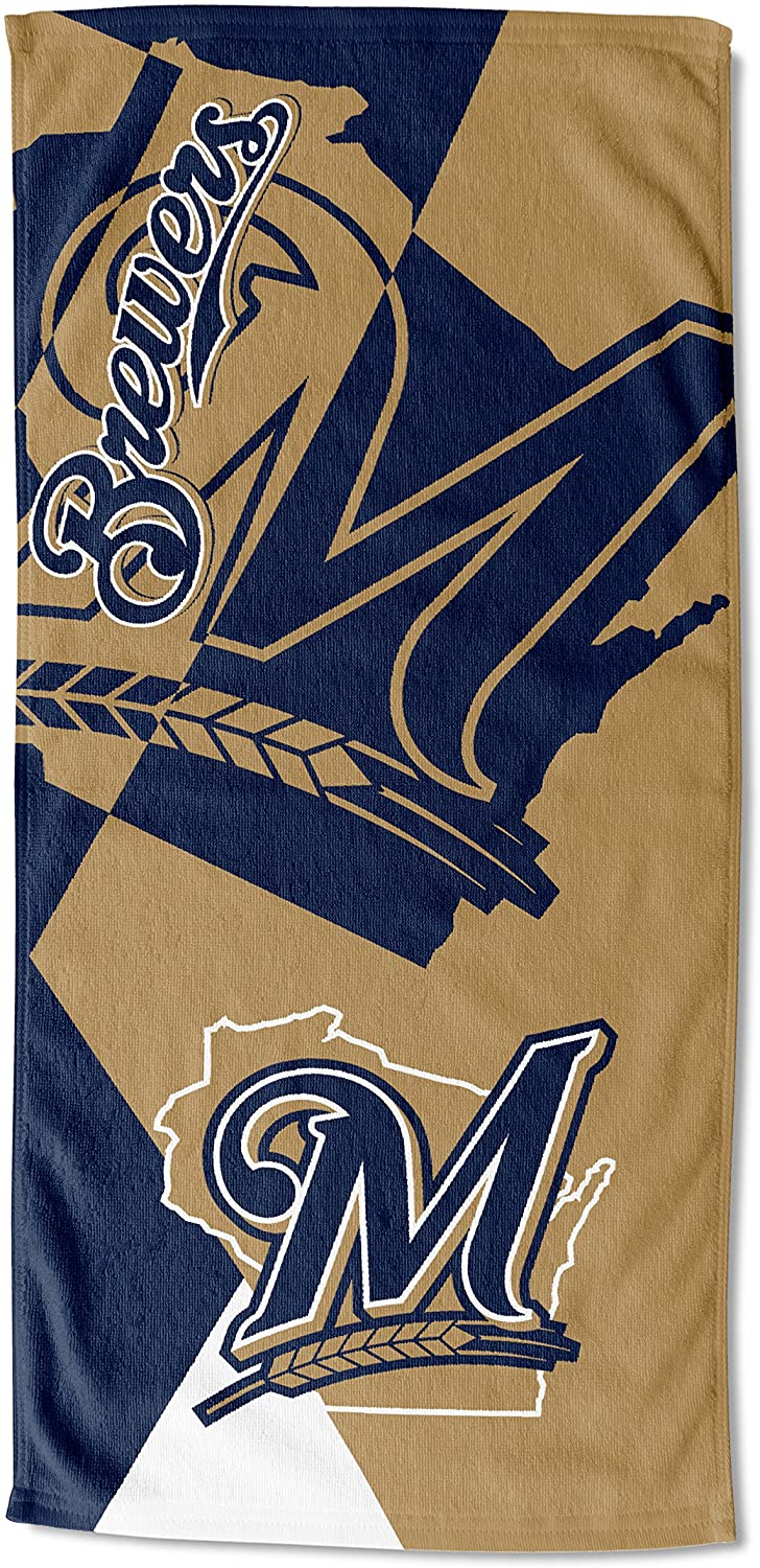 Milwaukee Brewers Puzzle Oversized Absorbent Beach Towel 34" x 72"
