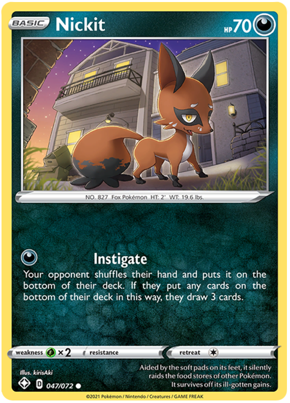 Sword and Shield Shining Fates 047 Nickit