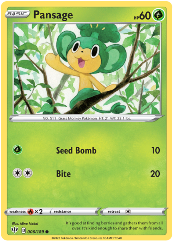 Sword and Shield Darkness Ablaze 006 Pansage