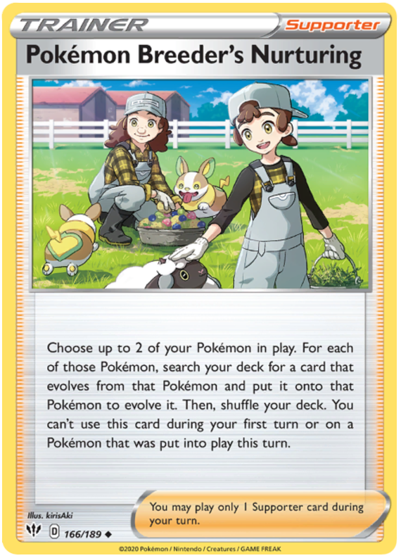 Sword and Shield Darkness Ablaze 166 Pokémon Breeder's Nurturing
