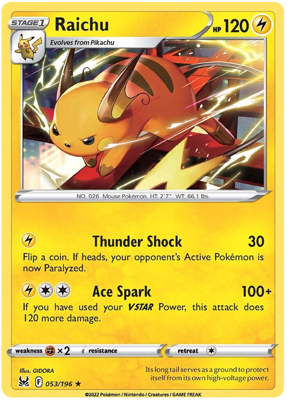 Sword and Shield Lost Origin 053 Raichu