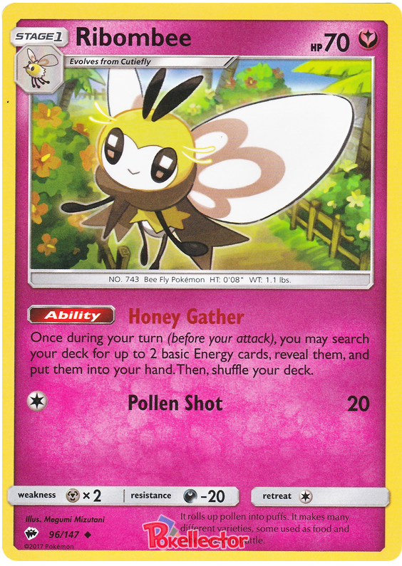Sun and Moon Burning Shadows 096 Ribombee