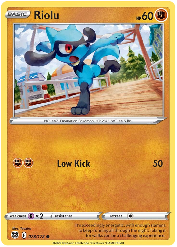 Sword and Shield Brilliant Stars 078 Riolu