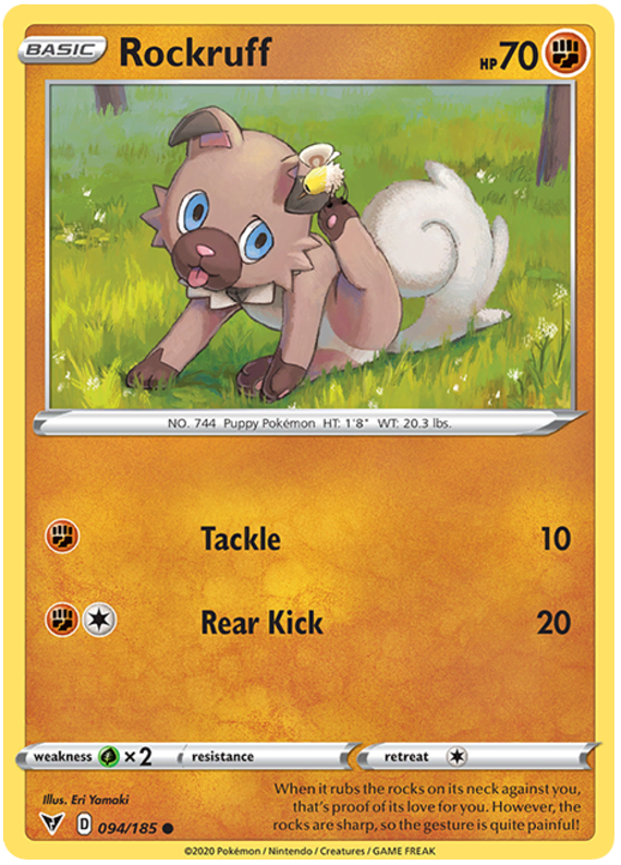 Sword and Shield Vivid Voltage 094 Rockruff