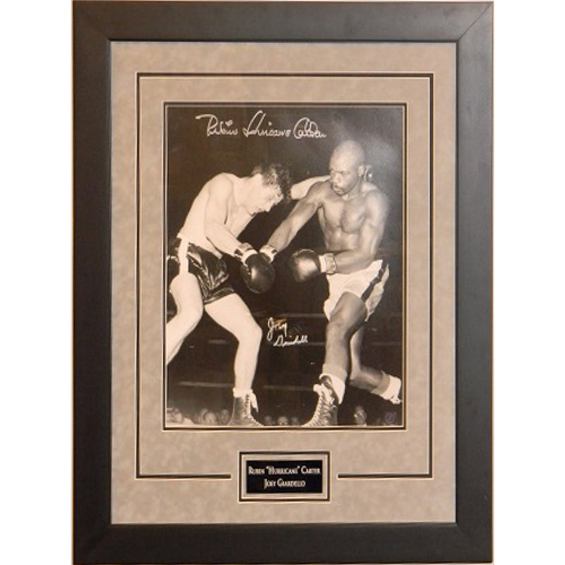Rubin Hurricane Carter & Joey Giardello Signed Autographed 16x20 Framed