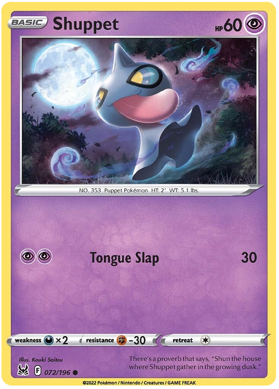 Sword and Shield Lost Origin 072 Shuppet