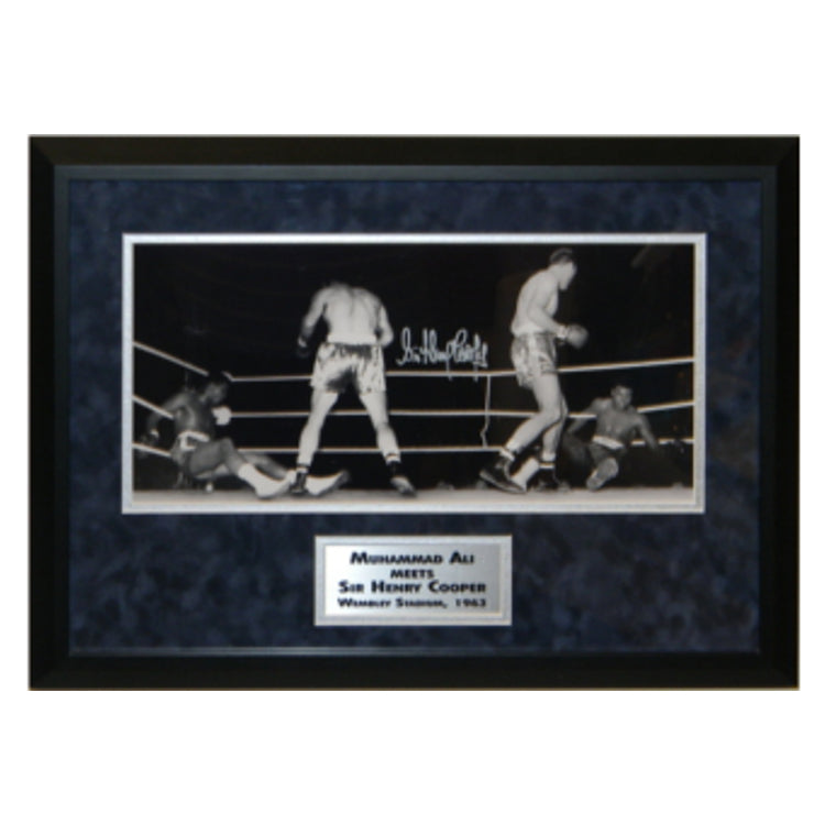Sir Henry Cooper Autographed 12x8 Vs. Muhammad Ali Framed
