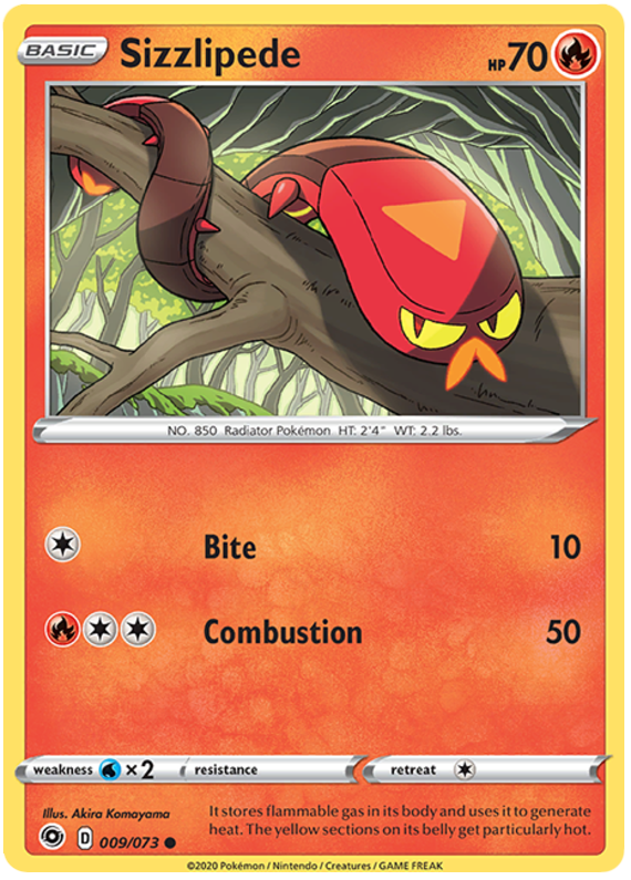Sword and Shield Champion's Path 09 Sizzlipede