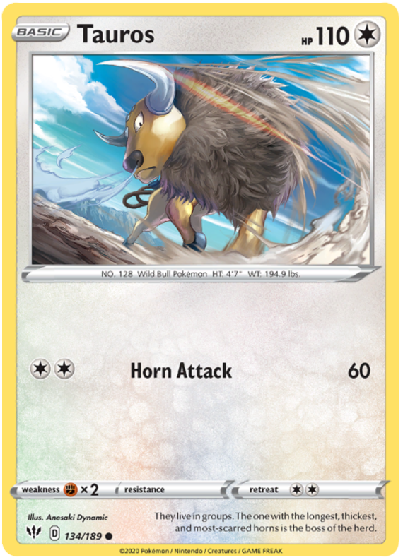 Sword and Shield Darkness Ablaze 134 Tauros