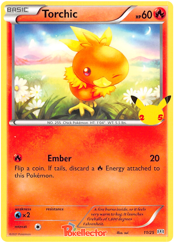 Sword and Shield McDonald's 25th Anniversary 11 Torchic