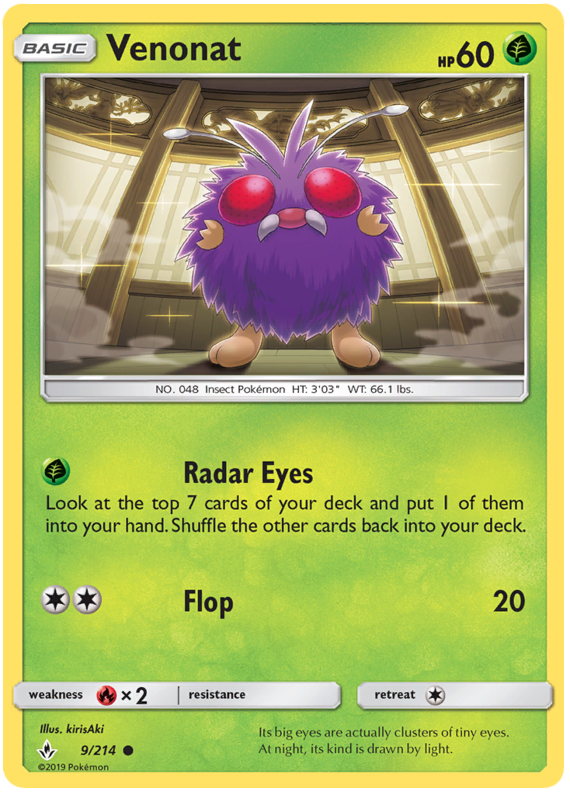 Sun and Moon Unbroken Bonds 009 Venonat