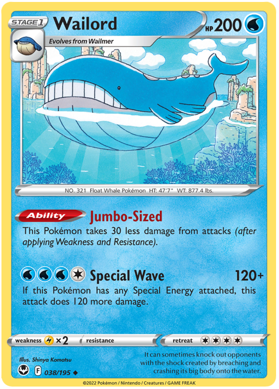 Sword and Shield Silver Tempest 038 Wailord