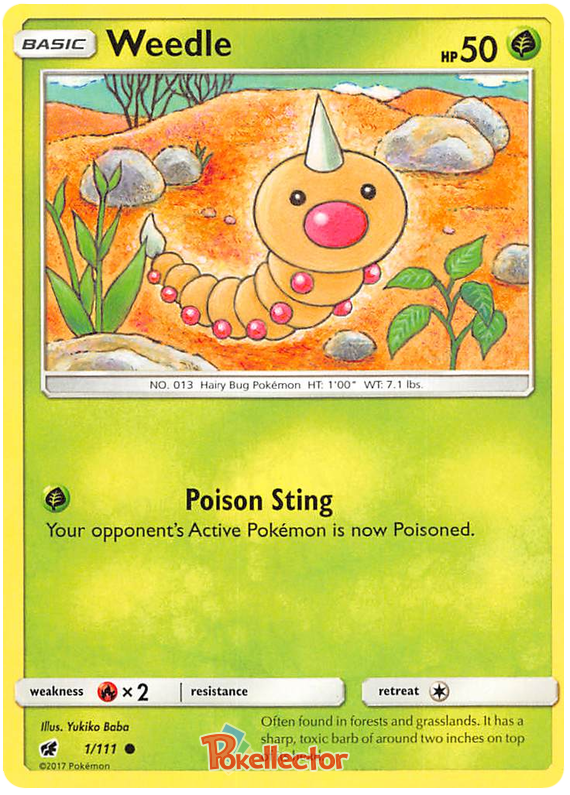 Sun and Moon Crimson Invasion 001 Weedle
