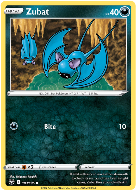 Sword and Shield Silver Tempest 103 Zubat