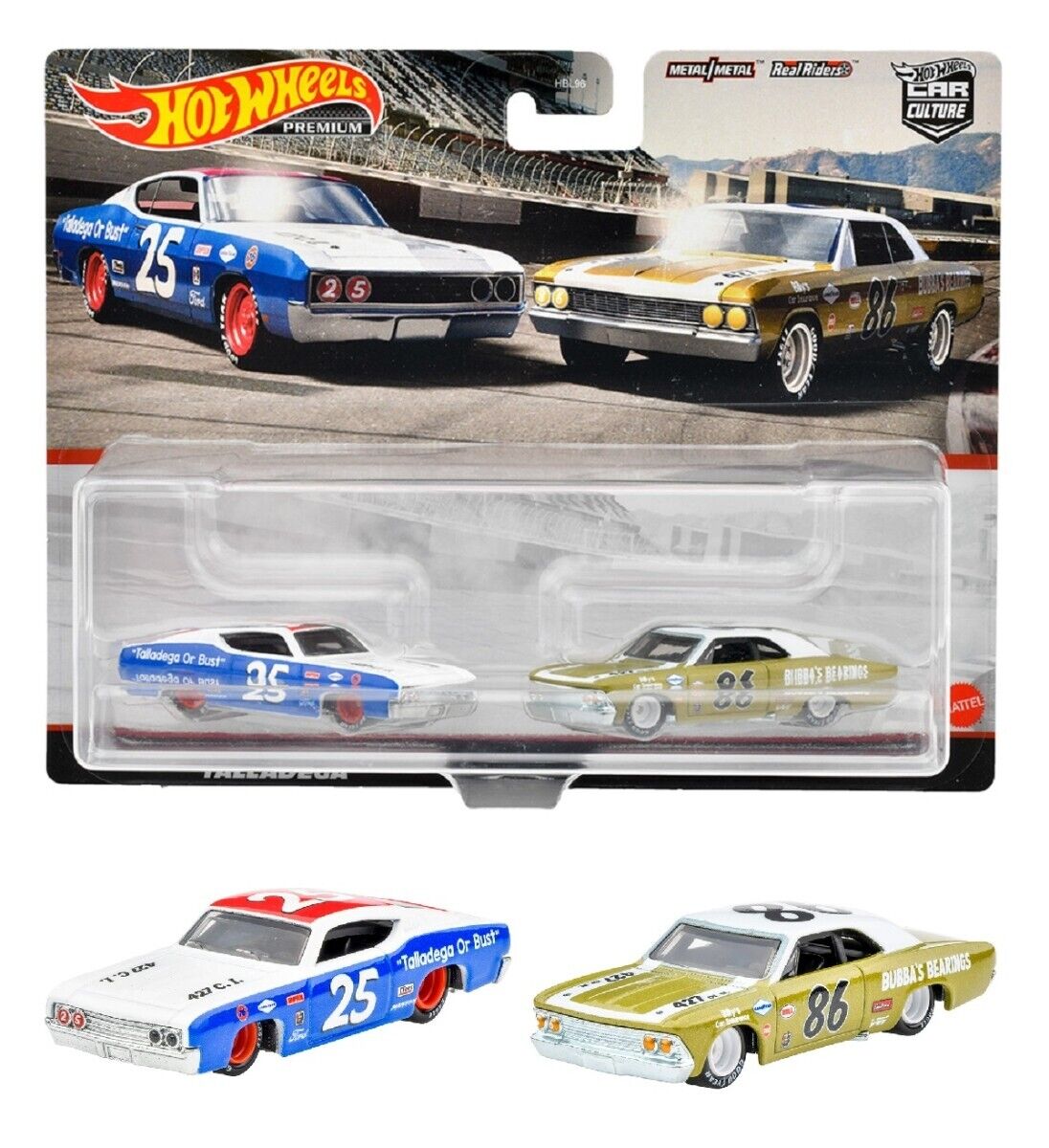 HOT WHEELS Premium 2 Pack '69 Ford Torino Talladega vs '66 Chevelle