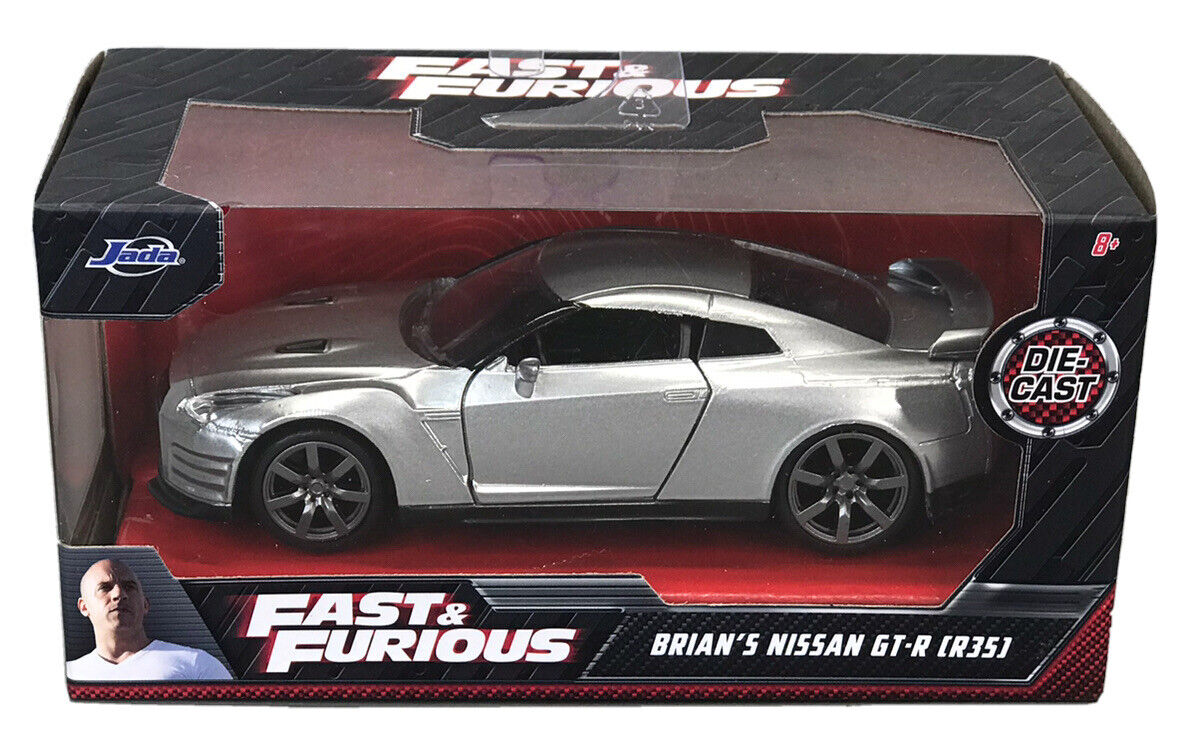 Jada 1:32 Fast & the Furious Brian's Silver Nissan Gt-R (R35) - walk-of-famesports