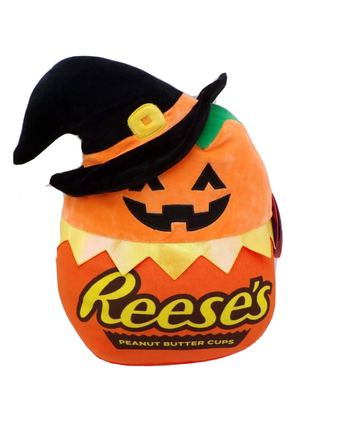 Halloween Squishmallow Reese's Peanut Butter Cups Paige the Jack-O-Lantern Pumpkin with Witch Hat 8" Stuffed Plush by Kelly Toy - walk-of-famesports