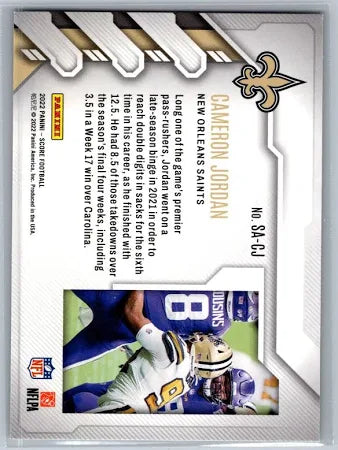 2022 Panini Score Sack Attack Gold Cameron Jordan SA-CJ New Orleans Saints