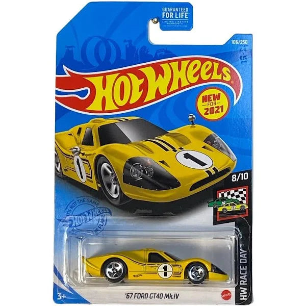 Hot Wheels '67 Ford GT40 Mk IV, HW Race Day 8/10, 140/250