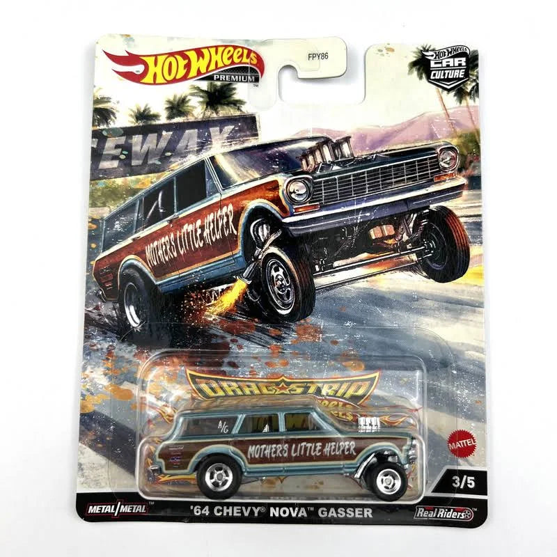 Hot Wheels Premium Car Culture Drag Strip 64 CHEVY NOVA WAGON GASSER