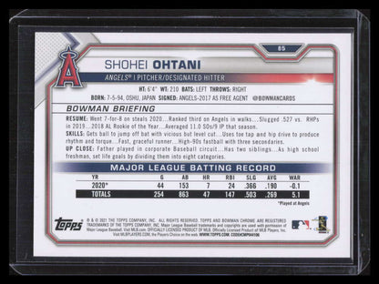 2021 Bowman #85 Pink Shohei Ohtani Angels 108/299