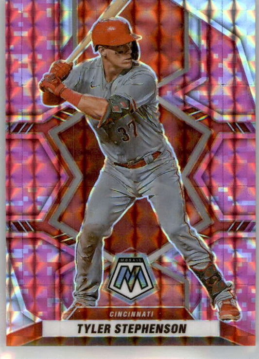 2022 Panini Mosaic Tyler Stephenson Mosaic Pink Camo #146 Cincinnati Reds