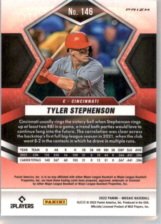 2022 Panini Mosaic Tyler Stephenson Mosaic Pink Camo #146 Cincinnati Reds