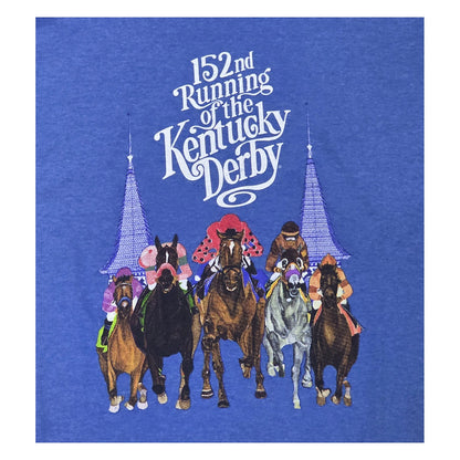 Kentucky Derby 152nd Running Horse Racing Graphic T-Shirt - Heather Blue