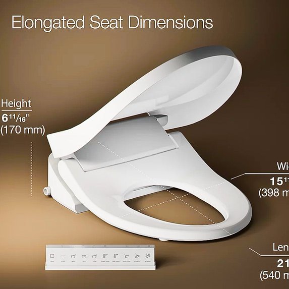Kohler PureWash E815 Electronic Bidet Toilet Seat, Elongated, White
