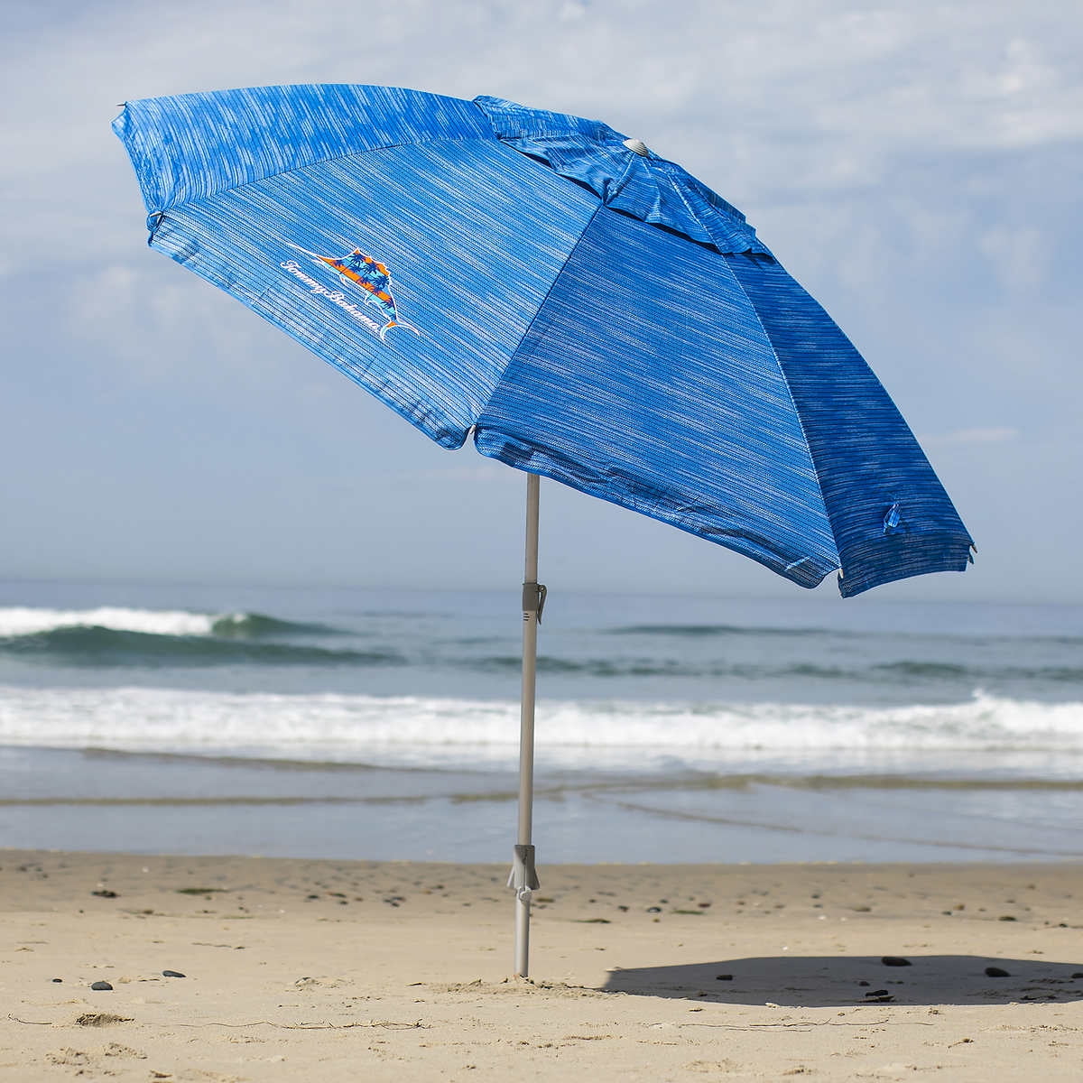 Tommy Bahama 8' Blue Beach Umbrella with UV Protection and Tilt Function