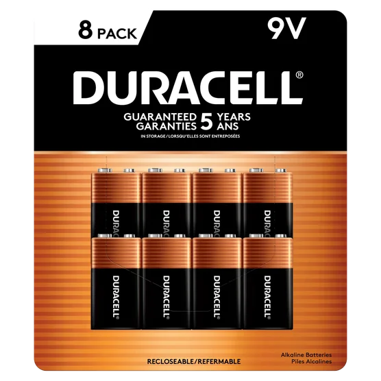 Duracell 9V Alkaline Batteries, 8-count