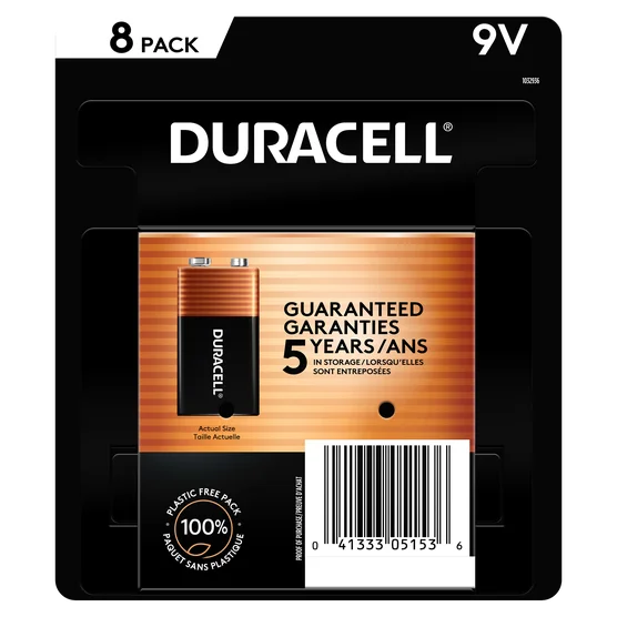 Duracell 9V Alkaline Batteries, 8-count